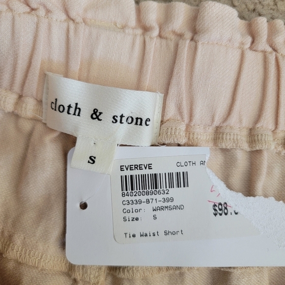 NWT Cloth & Stone | Linen Blend Beige Drawstring Shorts with Frayed Hem Small - Picture 5 of 5